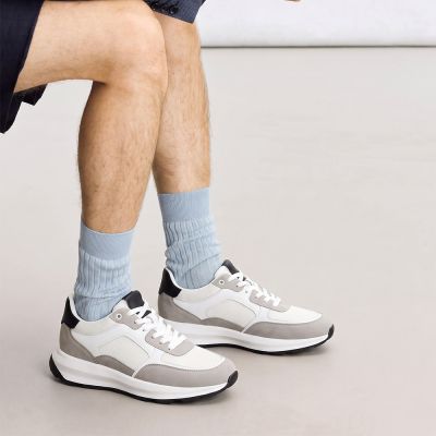 CMR CHAMARIPA Zapatillas con alzas para hombre | Zapatillas deportivas transpirables blancas 8 cm