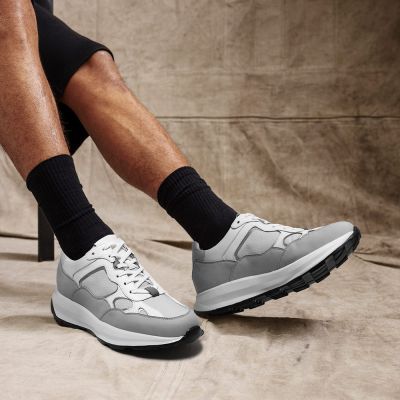 CMR CHAMARIPA Zapatos deportivos con alzas para hombre | Zapatillas deportivas transpirables grises 8 cm