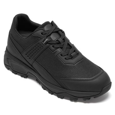 CMR CHAMARIPA Sneakers con alzas para hombre | Zapatillas de malla para exteriores negras 8 cm
