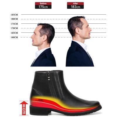 Black Height Incrasing Elevator Shoes Occident Dress Shoes