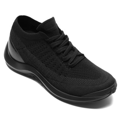 CMR CHAMARIPA Zapatillas con alzas para hombre | Sneakers de tejido de punto transpirable negro 7 CM