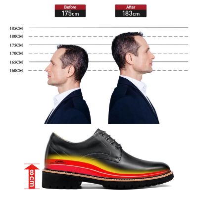Black Height Incrasing Elevator Shoes Occident Dress Shoes