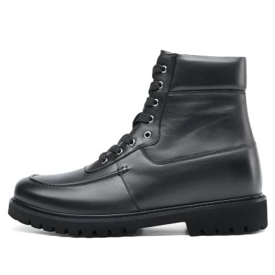 zapatos con tacones para hombres - botas hombre tacon alto - Botas Casual Negras 8 CM