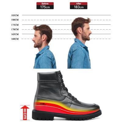 Black Height Incrasing Elevator Shoes Occident Dress Shoes