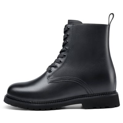 Zapatos Con Alzas Hombres - Zapatos Altos Para Hombre - Botas Casual Negras 8 CM