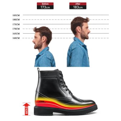 Black Height Incrasing Elevator Shoes Occident Dress Shoes