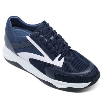 Zapatos Deportivos con Alzas para Hombre – Zapatillas Transpirables Azul con Elevación de 8cm