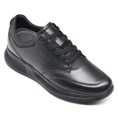 CMR CHAMARIPA Zapatillas con tacón oculto para aumentar la estatura - Zapatillas casuales negras para hombre de 7 cm