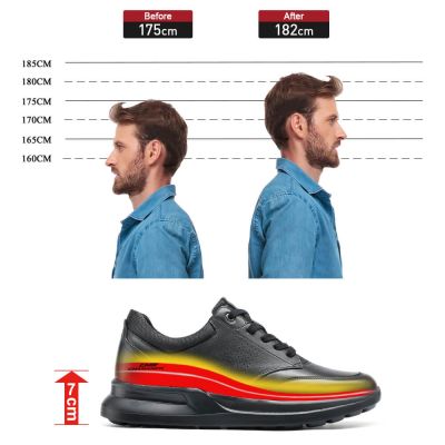 Black Height Incrasing Elevator Shoes Occident Dress Shoes