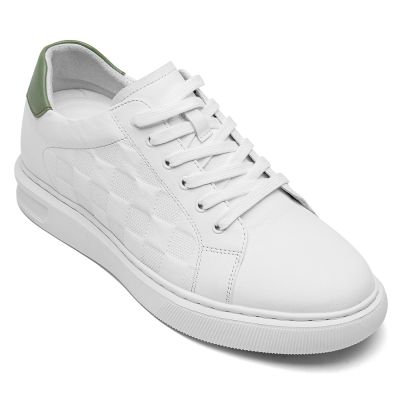 CMR CHAMARIPA Zapatos con alzas para hombre - Zapatillas casuales blancas de 7 cm