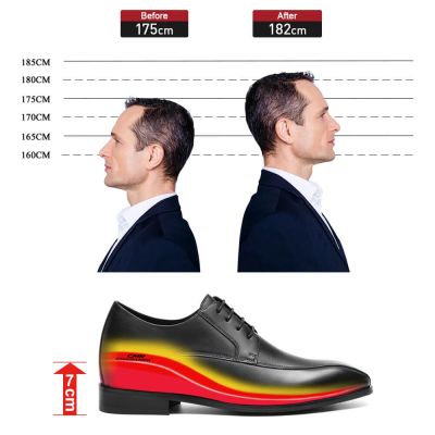 Black Height Incrasing Elevator Shoes Occident Dress Shoes
