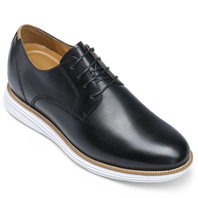 Zapatos Aumentar Altura Hombre 7cm – Derby Negro Semi-Casual