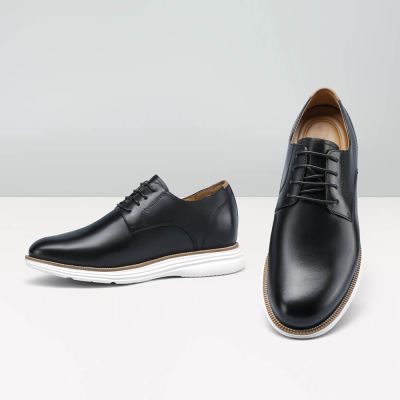 Zapatos Aumentar Altura Hombre 7cm – Derby Negro Semi-Casual