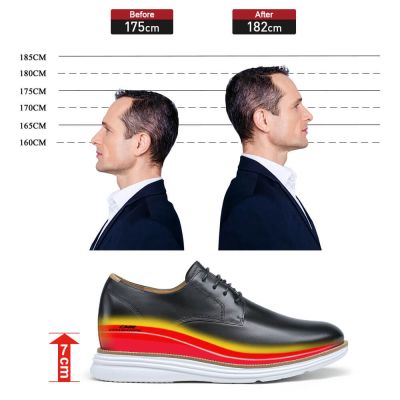 Black Height Incrasing Elevator Shoes Occident Dress Shoes