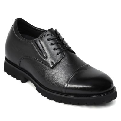 CMR CHAMARIPA Zapatos Formales Con Alzas Para Hombre Zapatos Derby de Negocios de Cuero Negro 8 CM