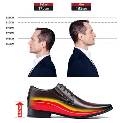 Black Height Incrasing Elevator Shoes Occident Dress Shoes