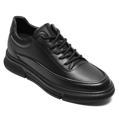 CMR CHAMARIPA Shoes That Add Height for Men | Black Leather Casual Shoes 6 CM