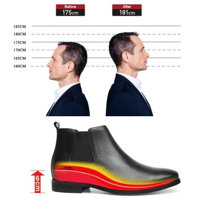 Tall Man Shoes Mens Leather Boots Elevator Boots High Lift Shoes 