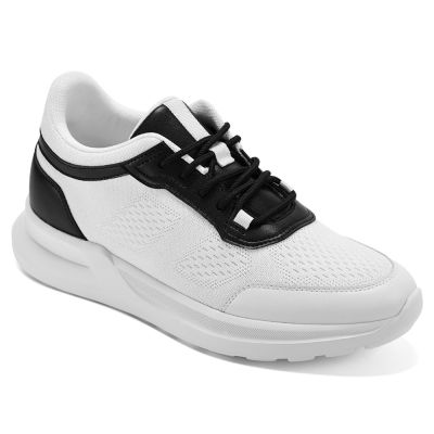 Zapatos Con Alzas Casuales Para Hombre – Zapatillas Flyknit Blancas 7cm
