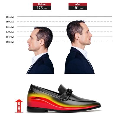 Black Height Incrasing Elevator Shoes Occident Dress Shoes