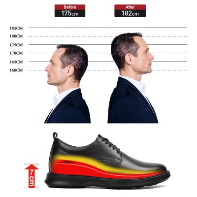 Black Height Incrasing Elevator Shoes Occident Dress Shoes