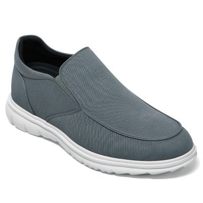 Zapatos con alza interior – Mocasines de lona gris 7cm