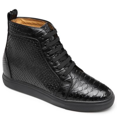 Zapatillas ser mas alto negras - Deportivas de tacón oculto que aumentan la altura - 8 CM Más Alto