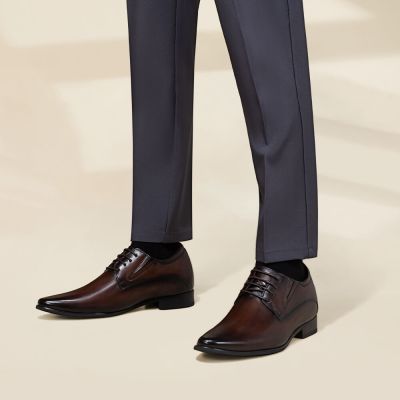 Zapatos Derby Elevadores 8 cm para Pies Anchos