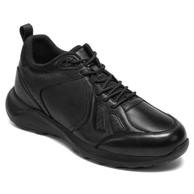 CMR CHAMARIPA Zapatillas deportivas de cuero negro de ancho especial para hombre con aumento de altura de 8cm