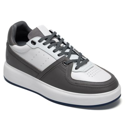 CMR CHAMARIPA zapatos para aumentar de altura - zapatos de exterior de cuero gris, que añaden 7 cm de altura.