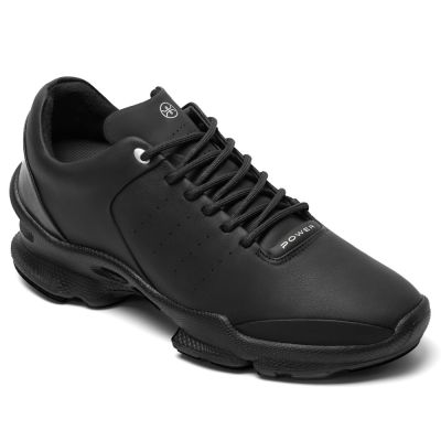 CMR CHAMARIPA Zapatos con alzas - Zapatos deportivos de cuero negro para exteriores, aumenta la altura 7 cm