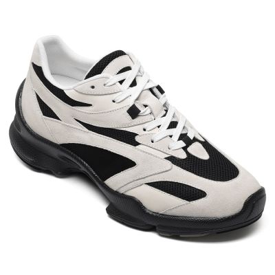 CMR CHAMARIPA Zapatillas deportivas para hombre con aumento de altura invisible - Zapatillas beige que te hacen parecer 7 cm