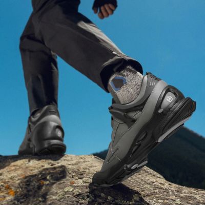 CMR CHAMARIPA Zapatillas con Alza Para Hombre - Zapatos de Tacón alto Oculto de Piel Gris de 7CM