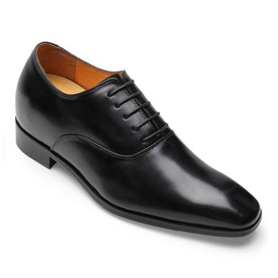 Zapatos de Vestir Hombre con Alzas – Oxfords de Cuero Negro 7cm