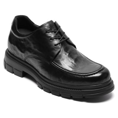 CMR CHAMARIPA Zapatos de Vestir Con Alzas 8CM Para Hombre | Zapatos Casuales de Negocios de Cuero Negro