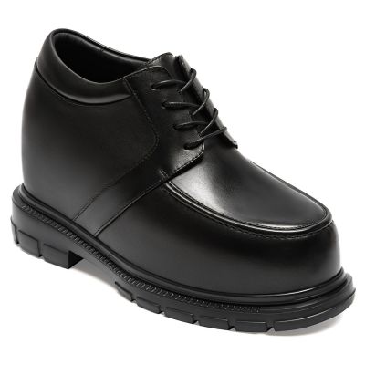 CMR CHAMARIPA Zapatos con alzas para hombre | Zapatos business casual de cuero negro 12 cm