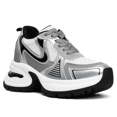 Deportivas con Alzas Mujer 10cm – Zapatillas Plateadas Chunky