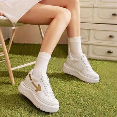 Zapatos con alzas para mujer de 8 cm – Zapatos de cuero blanco