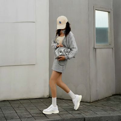 CMR CHAMARIPA  Zapatos con alza para mujer | Zapatos informales transpirables de malla beige con tacón de 7 cm