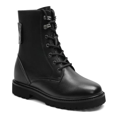 Botines Negros de Cuero 8 cm para Mujer | CHAMARIPA