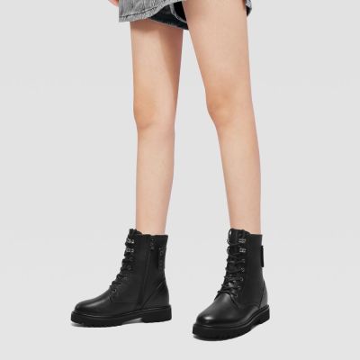 Botines Negros de Cuero 8 cm para Mujer | CHAMARIPA