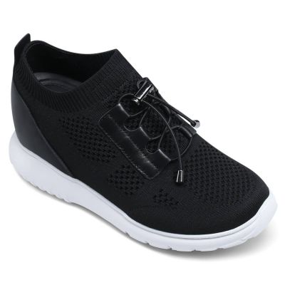 Zapatillas Con Alzas Mujer - Zapatillas Con Altura Hombre - Zapatillas De Punto Negras Para Mujer 8cm