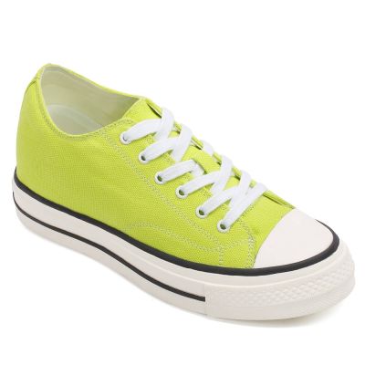 Zapatos Con Alzas Mujer - Zapatos De Lona Verde 6 CM
