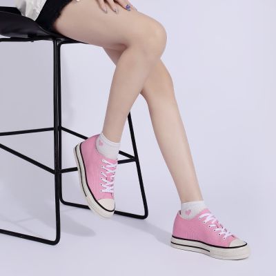alzas para zapatos mujer - zapatos de lona rosa casual de 6cm