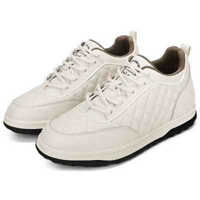 Deportivas Con Alzas Mujer - Alzas Para Zapatos Mujer - Zapatillas Casual Beige Para Mujer 6cm