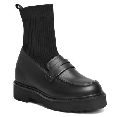 Botines Sock Loafer Negros 8 cm | CHAMARIPA