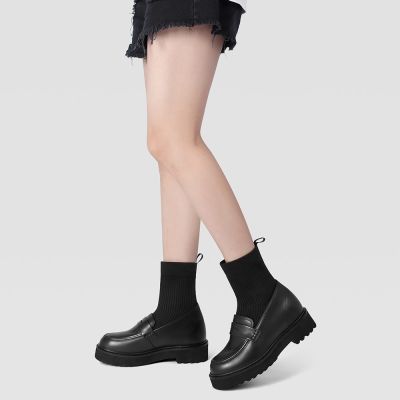 Botines Sock Loafer Negros 8 cm | CHAMARIPA